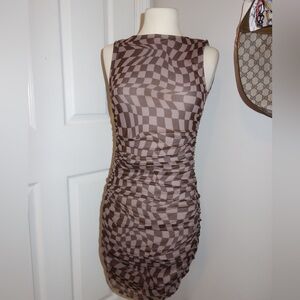 High neck mini dress